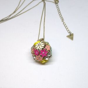 PRISM Multicolor Flower Ball Necklace With Butterflies & Rhinestones